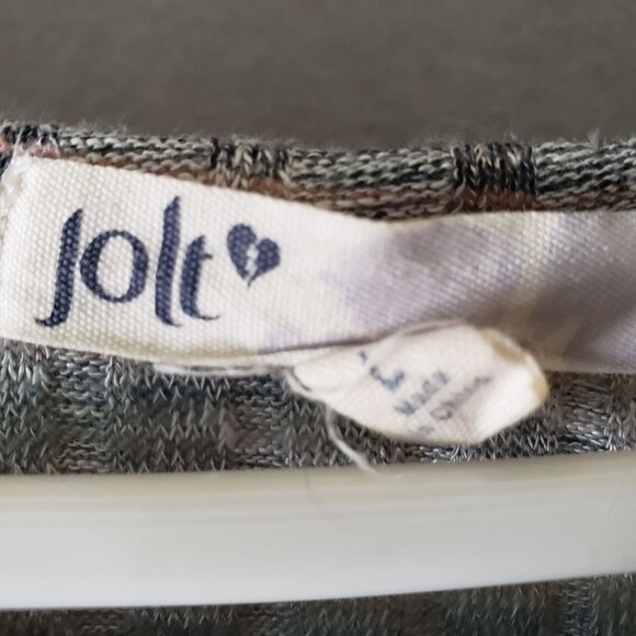 Jolt Womens Plaid Long Sleeve Top Lace Trim Button Cuff Large Poly Rayon Spandex - Picture 4 of 8